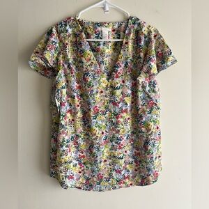 Floral V-Neck Women's Top